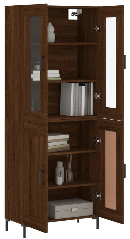 vidaXL Ντουλάπι Καφέ Δρυς 69,5 x 34 x 180 εκ. από Επεξεργασμένο Ξύλο