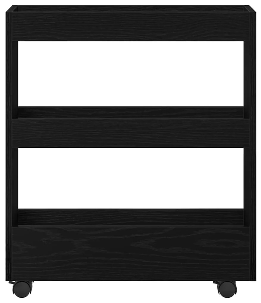 vidaXL Λεπτό Καρότσι Αποθήκευσης Μαύρη Οξυά 60 x 18 x 70 εκ