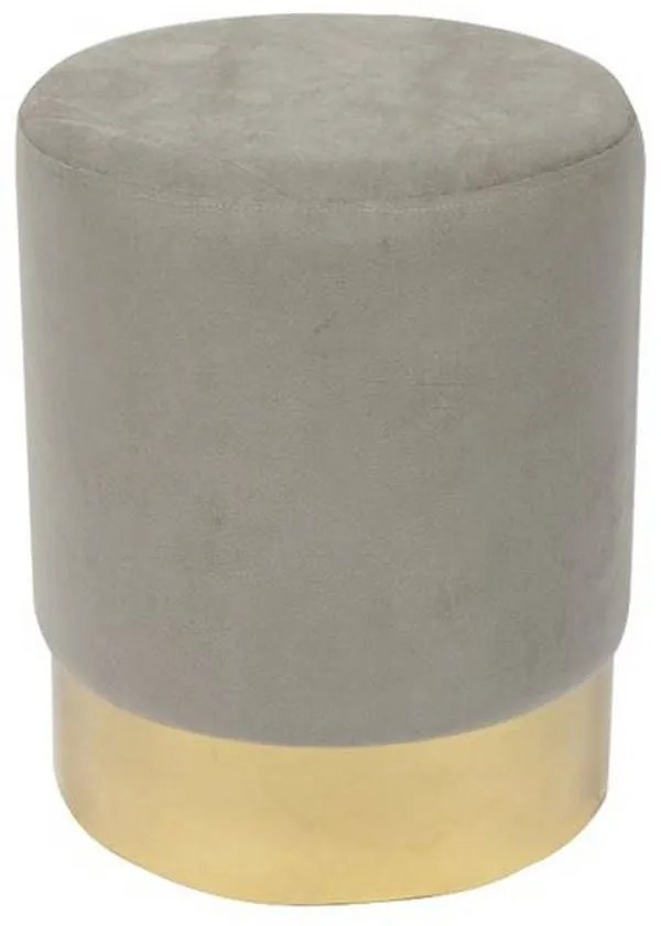Σκαμπό Sol Ε7030,4 D.37x44cm Gold-Grey Velure Metal, Fabric