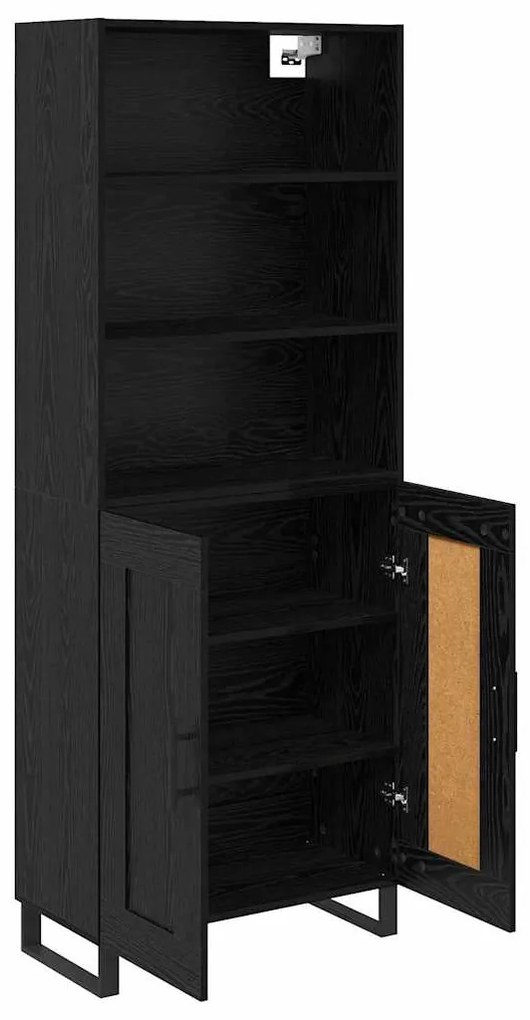 vidaXL Highboard Μαύρη Οξυά 69,5 x 34 x 180 εκ. Επεξεργασμένο ξύλο