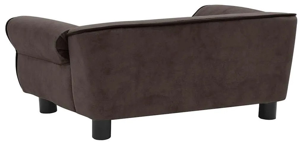 vidaXL Καναπές - Κρεβάτι Σκύλου Καφέ 72 x 45 x 30 εκ. Βελουτέ