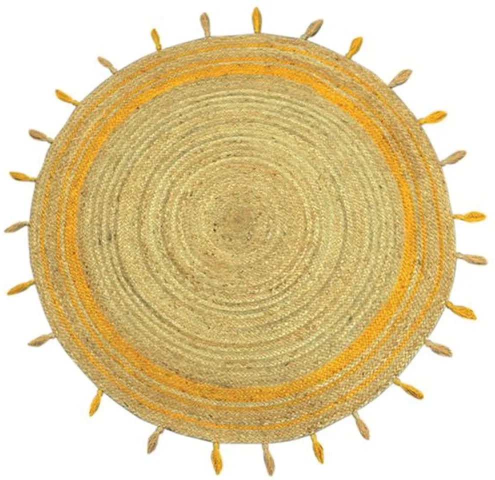 Χαλί Delhi ME003 Round Natural Yellow New Plan 120X120cm Round