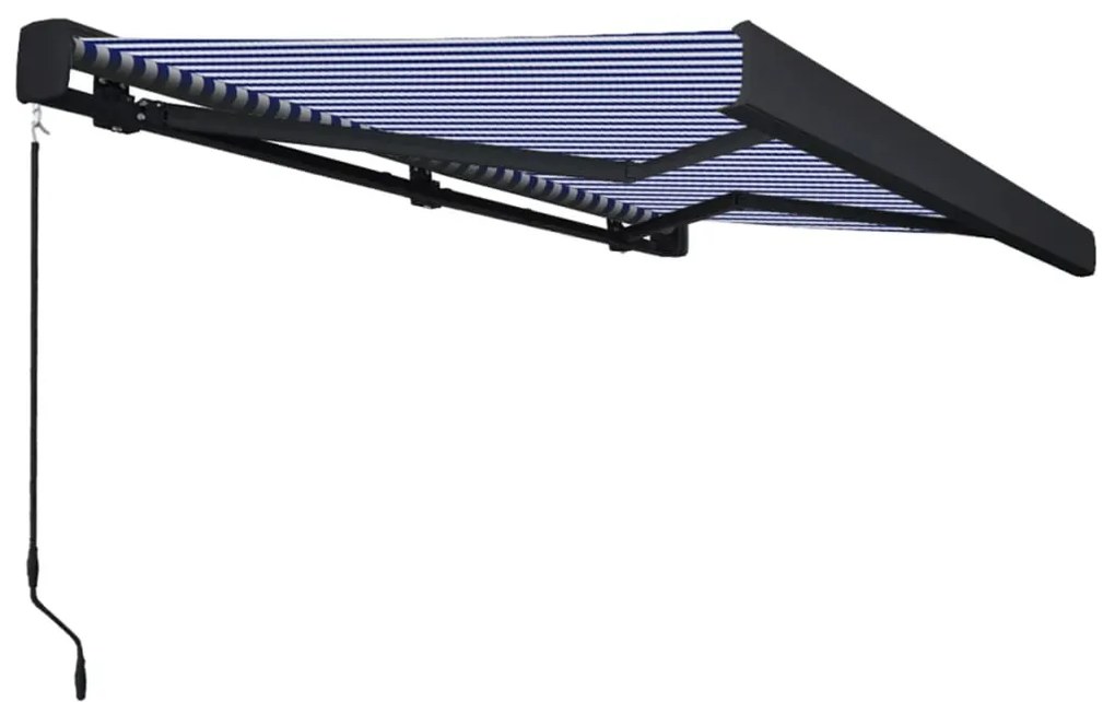 vidaXL Τέντα Κασετίνα Χειροκίνητη Μπλε / Λευκή 400 x 300 εκ.