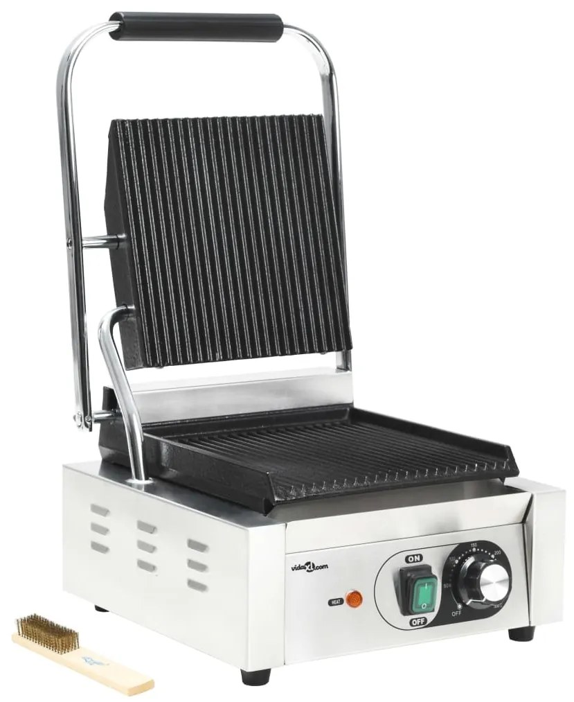 Τοστιέρα Ραβδωτή Panini 1800 W 31x30,5x20 εκ. Ανοξείδωτο Ατσάλι 50749