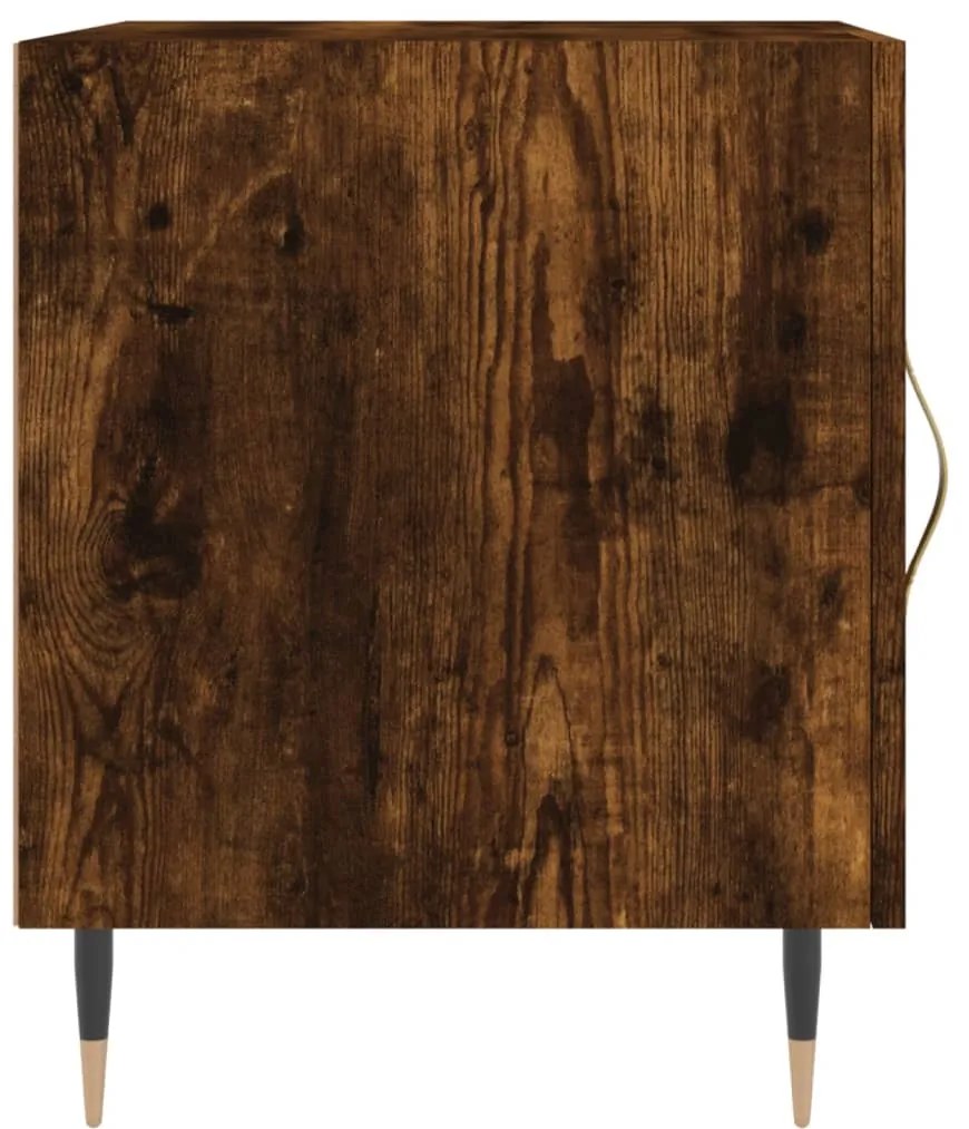 vidaXL Κομοδίνα 2 τεμ. Καπνιστή Δρυς 40x40x50 εκ. από Επεξεργ. Ξύλο