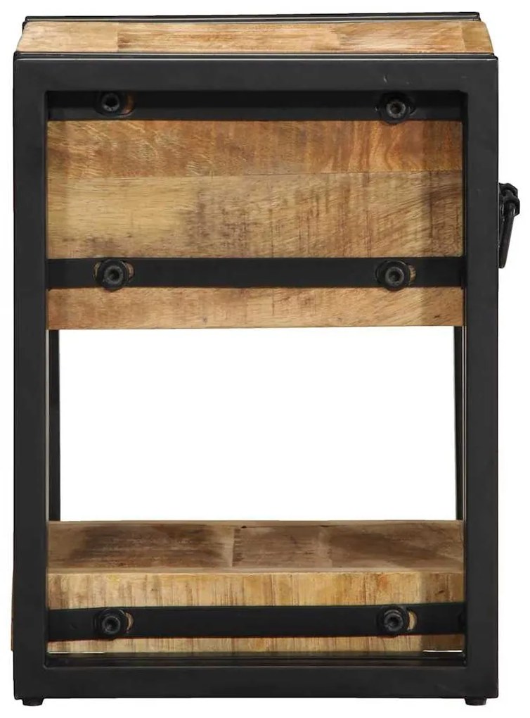 vidaXL Κομοδίνο με συρτάρι Καφέ 30 x 30 x 40 cm Μασίφ ξύλο μάνγκο