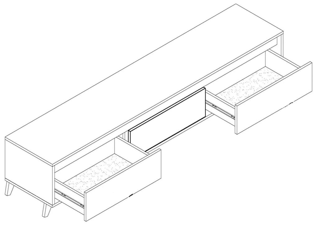 Ξύλινο Έπιπλο Τηλεόρασης AVA Artizan Oak - Antracite Μ183xΠ38xΥ43cm