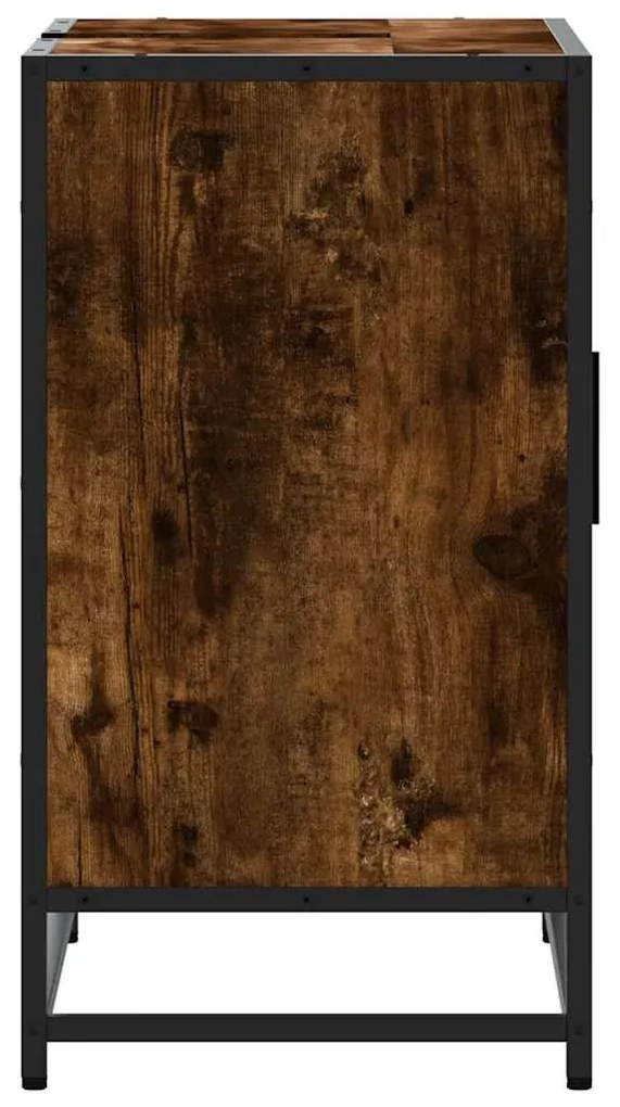 vidaXL ντουλάπι νιπτήρα μπάνιου καπνιστή δρυς 65x33x60 cm