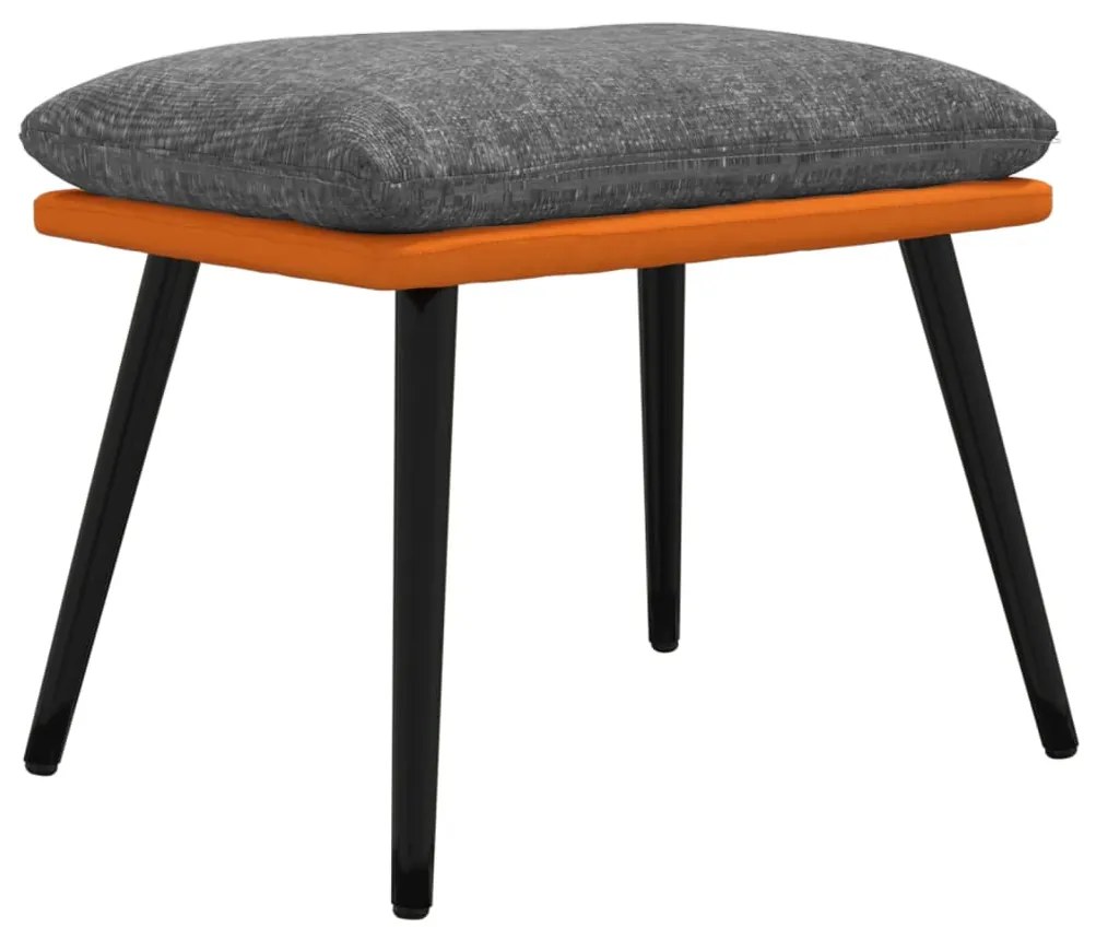vidaXL Υποπόδιο Αν. Γκρι&Πορτοκαλί 45x29,5x35 εκ. Ύφασμα & Συνθ. Δέρμα