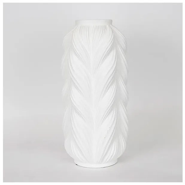 Βάζο Κεραμικό Λευκό Σχέδιο Πλέξη 22.5x21x48cm 752-20254 Estheti-752-20254-Λευκό 752-20254