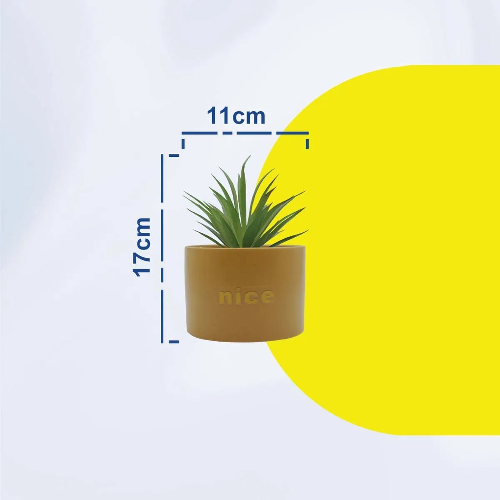Τεχνητό Φυτό σε Κεραμικό Γλαστράκι "Nice" 11x17cm