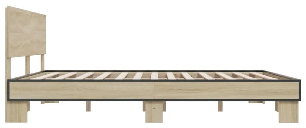 vidaXL Πλαίσιο Κρεβατιού Sonoma Δρυς 180x200 εκ. Επεξ. Ξύλο & Μέταλλο