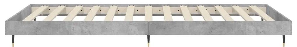 vidaXL Πλαίσιο Κρεβατιού Γκρι Σκυροδέματος 100x200 εκ. Επεξεργ. Ξύλο