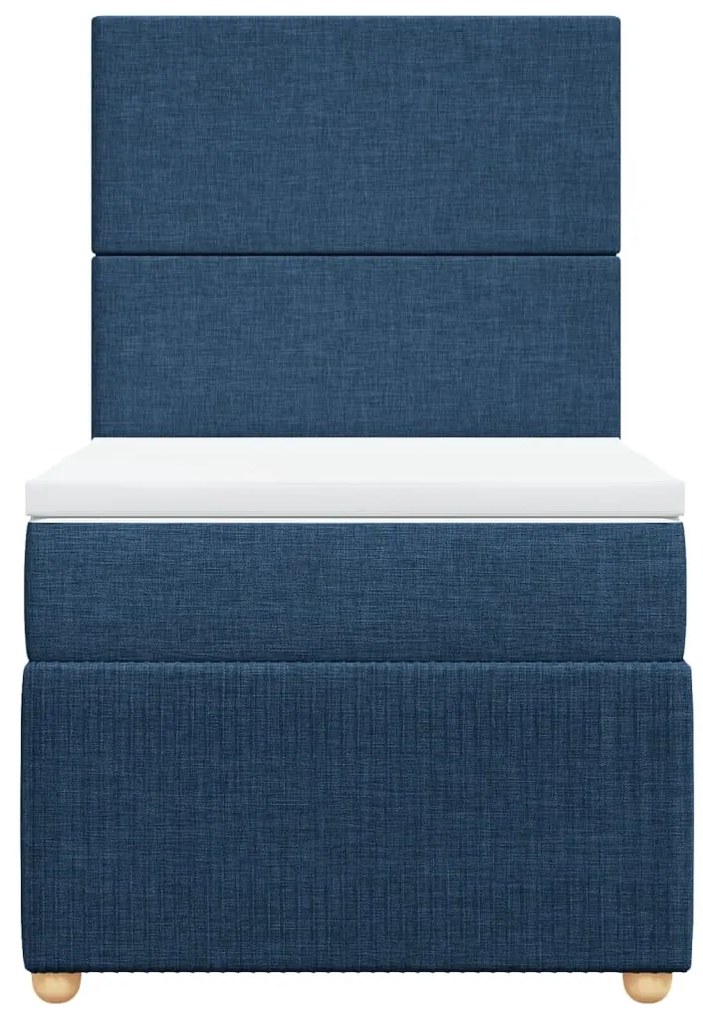 vidaXL Κρεβάτι Boxspring με Στρώμα Μπλε 80x200 εκ. Υφασμάτινο