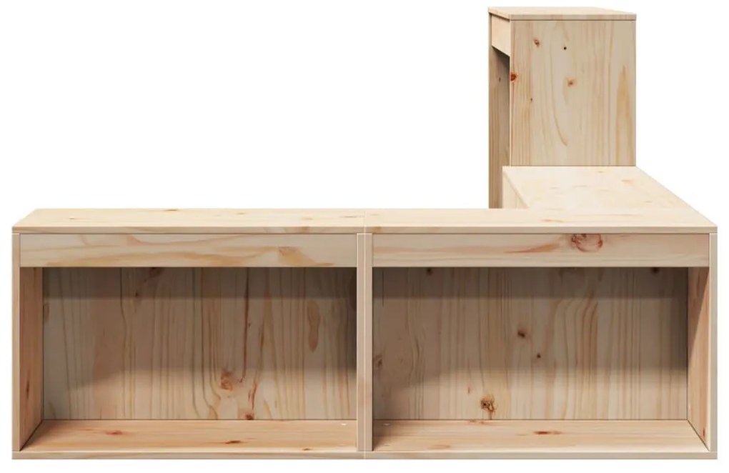 vidaXL Κομοδίνο με Γραφείο 232x122x75 εκ. από Μασίφ Ξύλο Πεύκου