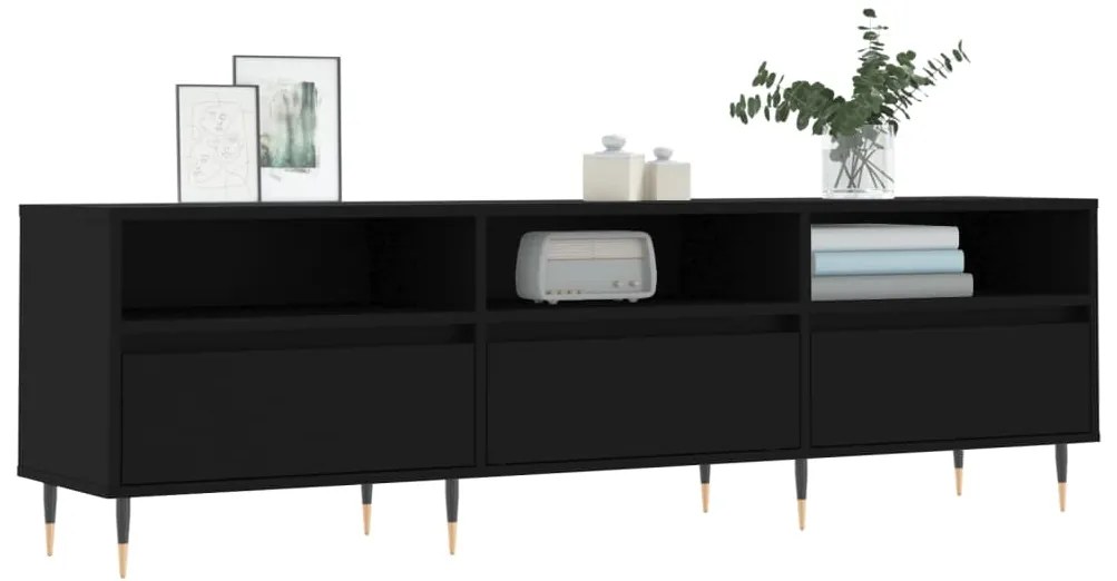 vidaXL Έπιπλο Τηλεόρασης Μαύρο 150x30x44,5 εκ. Επεξεργασμένο Ξύλο