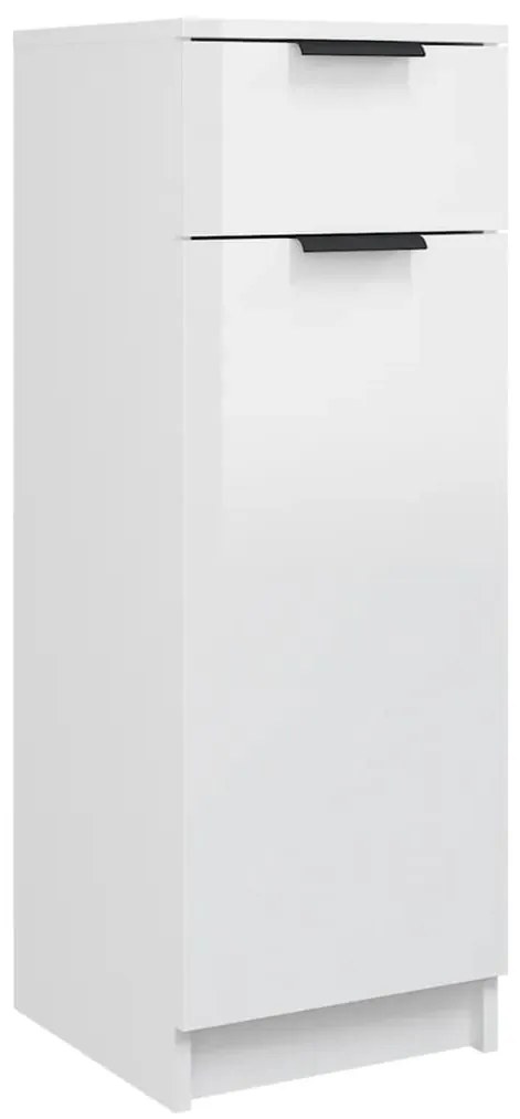vidaXL Ντουλάπι Μπάνιου Γυαλιστερό Λευκό 32x34x90 εκ. Επεξεργ. Ξύλο