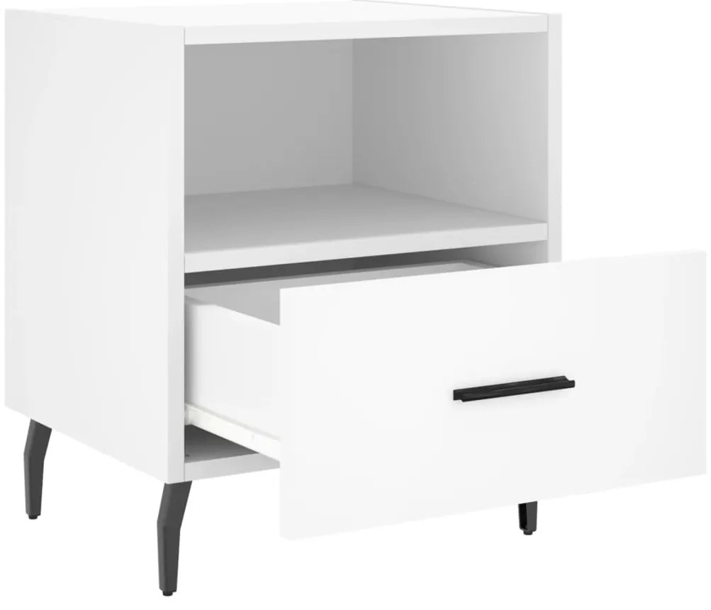vidaXL Κομοδίνο Λευκό 40 x 35 x 47,5 εκ. από Επεξεργασμένο Ξύλο