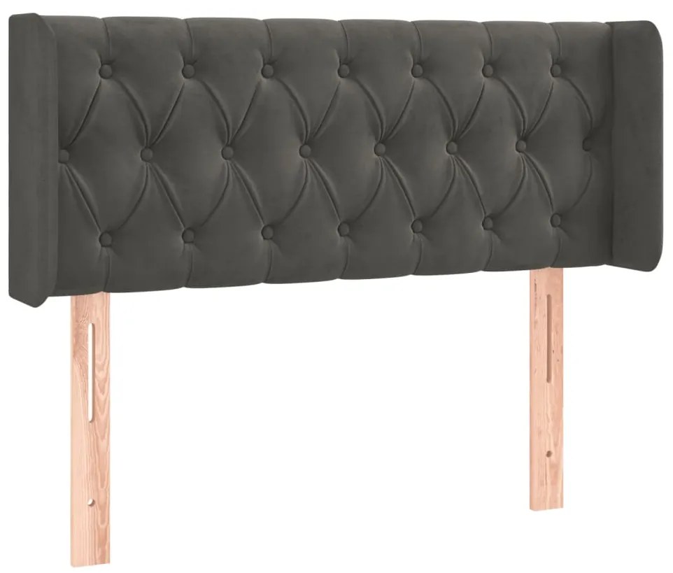 Κεφαλάρι Κρεβατιού LED Σκούρο Γκρι 93x16x78/88 εκ. Βελούδινο 3123609