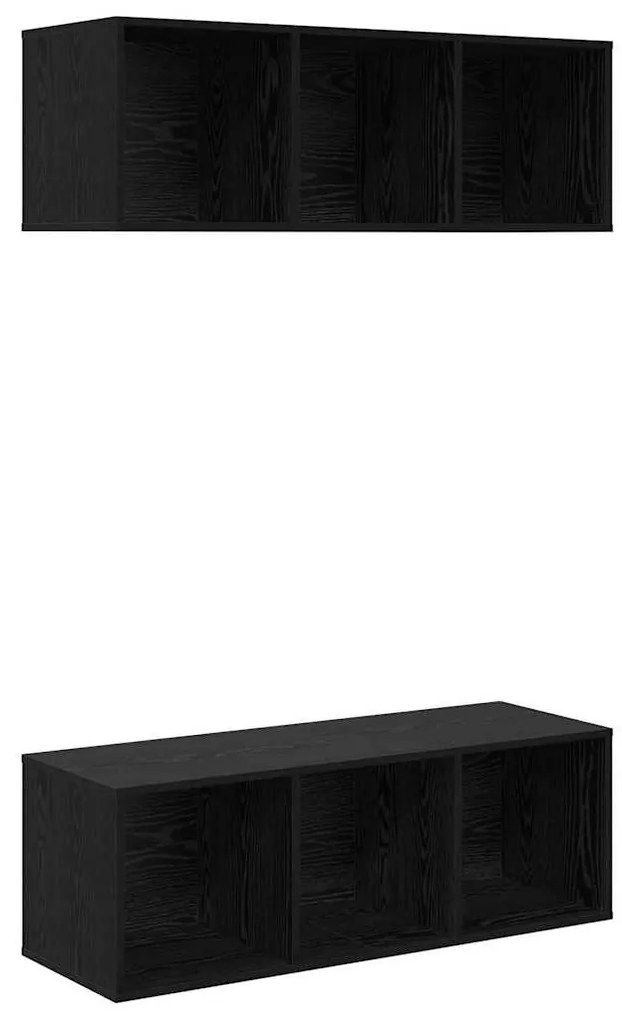 vidaXL Τοίχου ντουλάπες τηλεόρασης 2 pcs Μαύρη δρυς 37 x 37 x 107 εκ