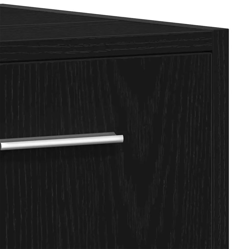 Ντουλάπι Νιπτήρα Μπάνιου Μαύρο Δρυς 60x33x60 εκ. Επεξ. Ξύλο - Μαύρο
