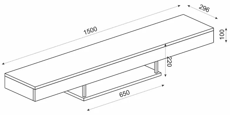 ΕΠΙΠΛΟ ΤΗΛΕΟΡΑΣΗΣ ΕΠΙΤΟΙΧΙΟ ALBARES MEGAPAP ΜΕ LED ΧΡΩΜΑ ΚΑΡΥΔΙ 150X29,6X22ΕΚ.