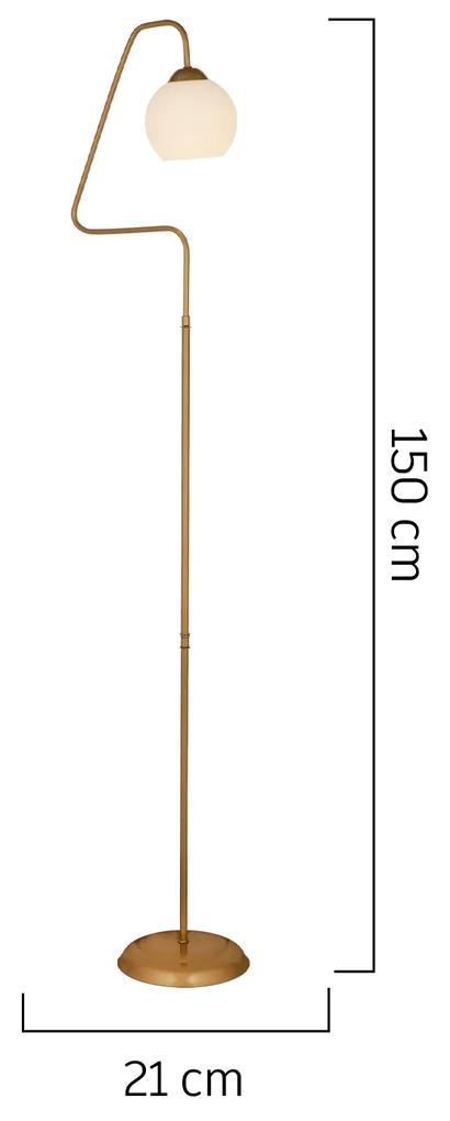 Φωτιστικό Δαπέδου CASSIOPEIA Χρυσό Μέταλλο/Γυαλί 21x150cm