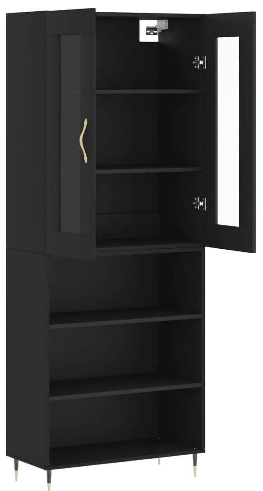 vidaXL Ντουλάπι Μαύρο 69,5x34x180 εκ. από Επεξεργασμένο Ξύλο
