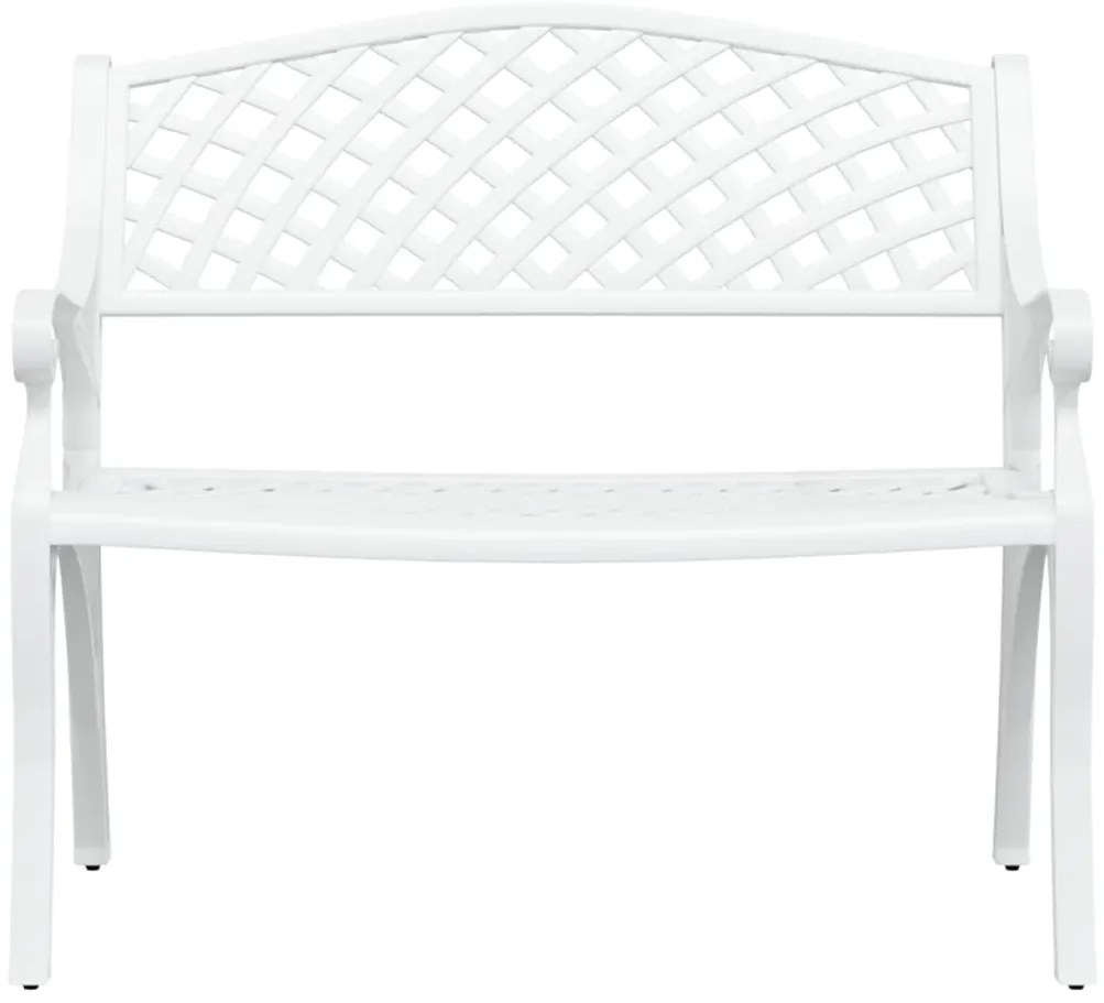 vidaXL Παγκάκι Κήπου 102 εκ. Λευκό από Χυτό Αλουμίνιο