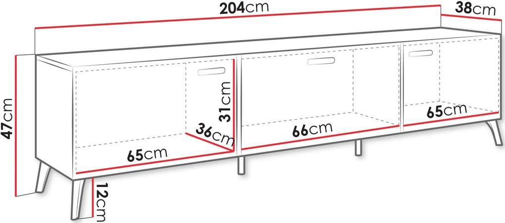 Έπιπλο τηλεόρασης Picru 3D