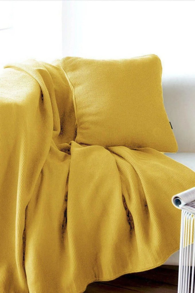 ΜΟΝΗ ΚΟΥΒΕΡΤΑ 160x230cm LIVING HOME - PIQUE YELLOW