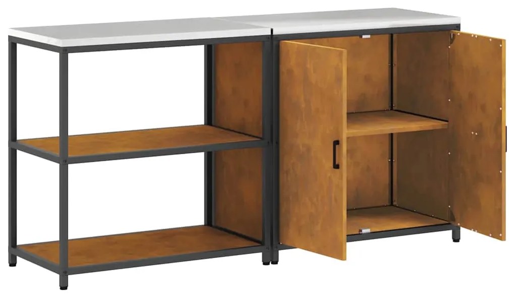 vidaXL Σετ Αποθήκευσης Κουζίνας με ράφι με αποθήκευση 2 pcs Σκ rusty