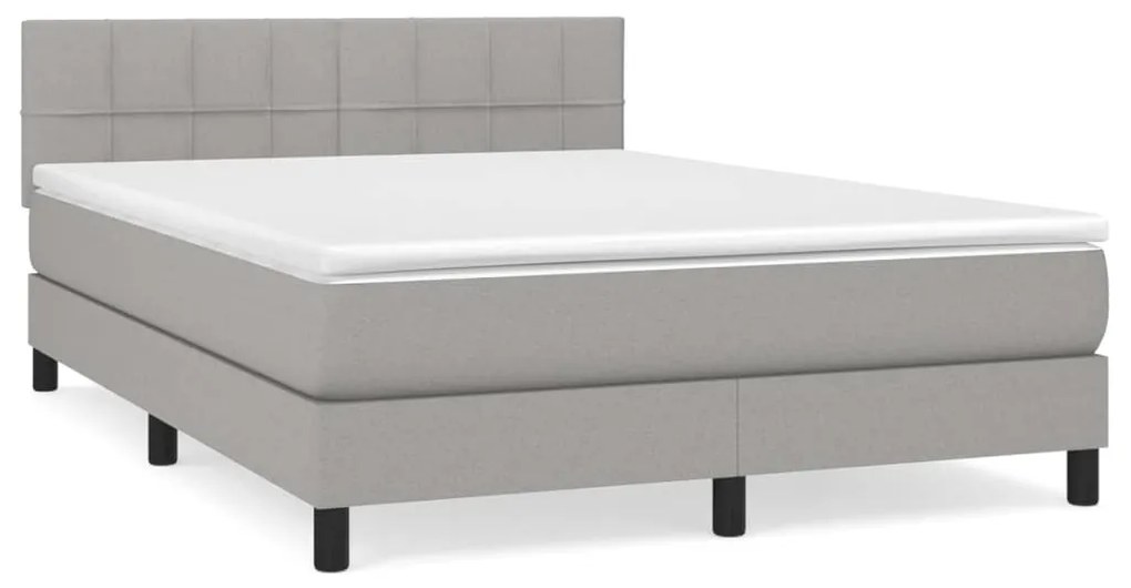 ΚΡΕΒΑΤΙ BOXSPRING ΜΕ ΣΤΡΩΜΑ ΑΝΟΙΧΤΟ ΓΚΡΙ 140X200 ΕΚ. ΥΦΑΣΜΑΤΙΝΟ 3140057