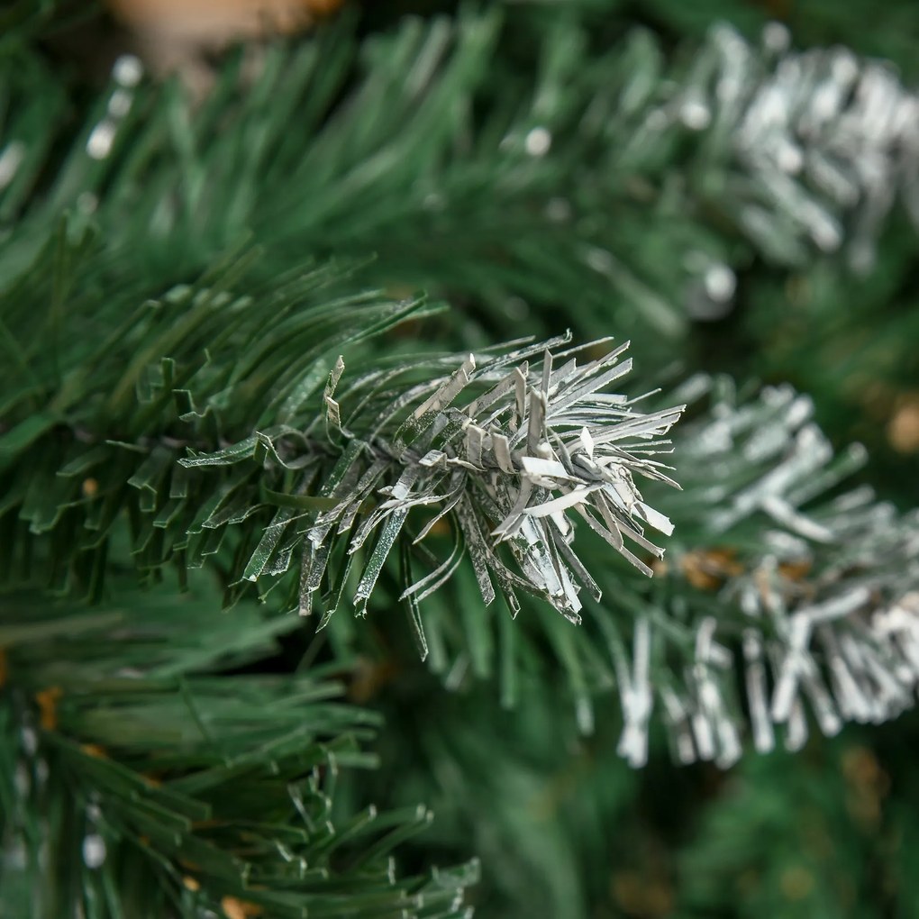 HOMCOM Τεχνητό Χριστουγεννιάτικο Δέντρο 180 εκ. Πεύκο Τεχνητό με 59 Κουκουνάρια, Χιόνι, 1111 Κλαδιά για Εσωτερικό Χώρο