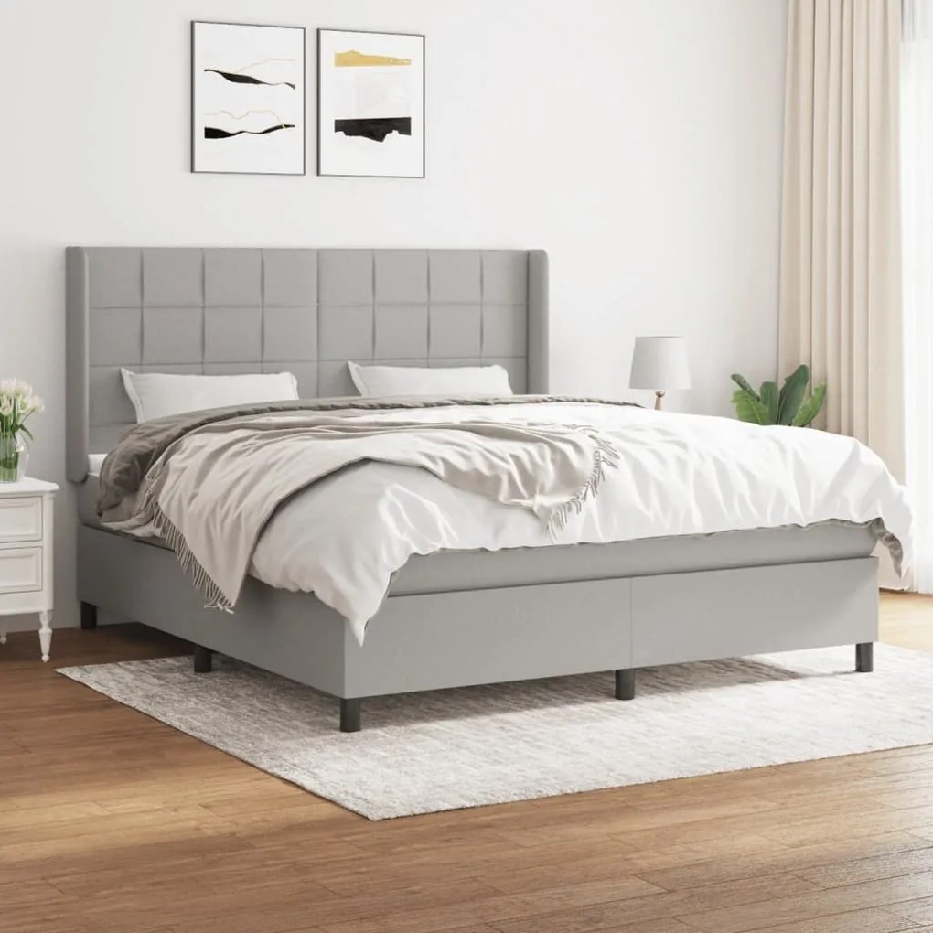 ΚΡΕΒΑΤΙ BOXSPRING ΜΕ ΣΤΡΩΜΑ ΑΝΟΙΧΤΟ ΓΚΡΙ 180X200 ΕΚ. ΥΦΑΣΜΑΤΙΝΟ 3131449