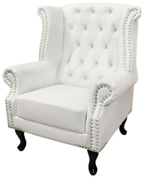 Πολυθρόνα - Μπερζέρα POLINA C0053.02 Λευκό Ματ PU Τύπου Chesterfield 83x75x107 εκ. 83x75x107 εκ.