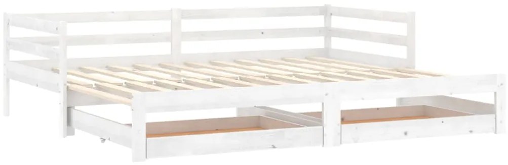 vidaXL Καναπές Κρεβάτι Συρόμενος Λευκός 2x(90x200) εκ. Ξύλο Πεύκου