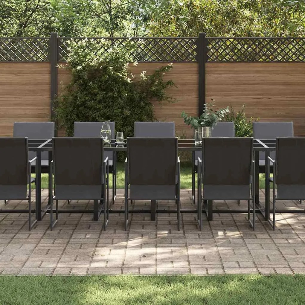vidaXL Σέτ φαγητού για κήπο 13 pcs Μαύρο Ατσάλι