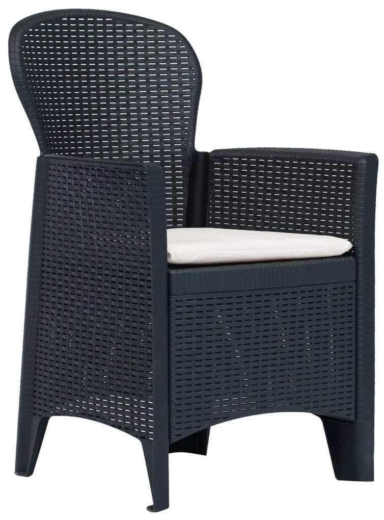 vidaXL Σετ Επίπλων Bistro 3 τεμ. Ανθρακί με Όψη Ρατάν Πλαστικό