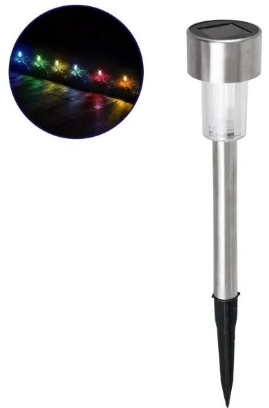 Αυτόνομο Ηλιακό Φωτιστικό Καρφί LED 1W IP65 RGB ABS ΙΝΟΧ 71522 Globostar-71522-Inox 71522