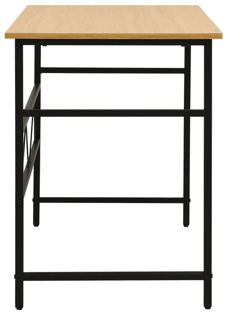 vidaXL Γραφείο Υπολογιστή Μαύρο/Ανοιχτ. Δρυς 105x55x72εκ MDF & Μέταλλο