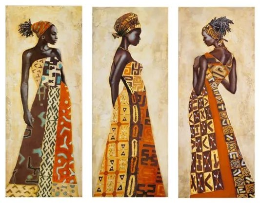 ΠΙΝΑΚΑΣ ΤΡΙΠΤΥΧΟ MDF AFRICAN STYLE WOMEN HM7204.03 60X0,3X50 εκ.
