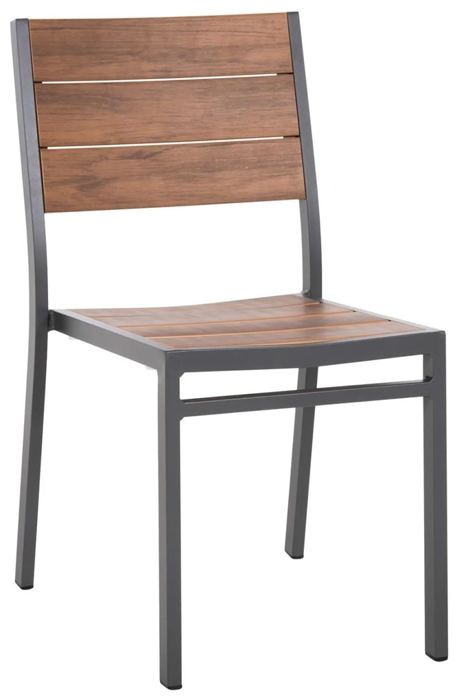 Καρέκλα SAGA C6063.02 Αλουμινίου Σκούρη Γκρί με Polywood 46x52x86Υεκ. 46x52x86 εκ.