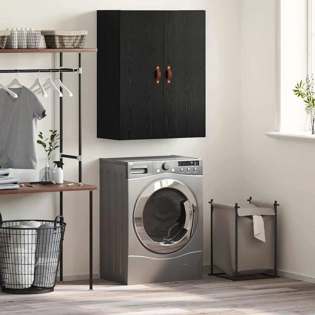 vidaXL Ντουλάπα Τοίχου Επιτοίχιο Μαύρη Οξυά 69,5 x 34 x 90 εκ.