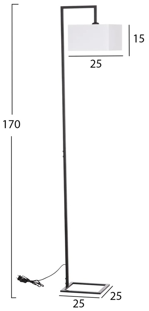 ΦΩΤΙΣΤΙΚΟ ΔΑΠΕΔΟΥ BRANS HM7532.11 ΜΕΤΑΛΛΟ ΜΑΥΡΟ--PVC ΛΕΥΚΟ ΚΑΠΕΛΟ 25x33x170Υεκ. - 0538159 - HM7532.11