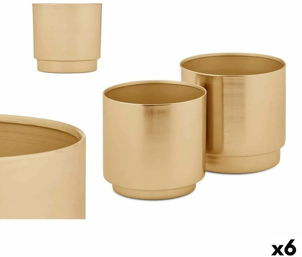 Σετ από Γλάστρες 40055-G Χρυσό Σίδερο 18 x 16,5 x 18 cm 16 x 15,5 x 16 cm (x6)