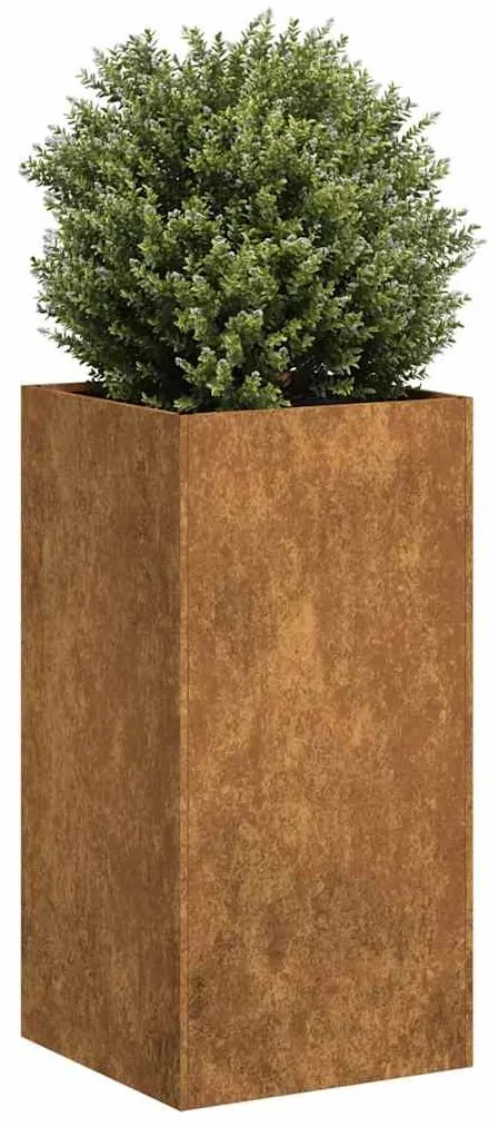vidaXL Ζαρντινιέρα Σκουριασμένο 40x40x80εκ. Ατσάλι Σκληρυθέν στον Αέρα