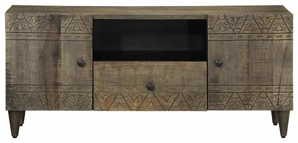 ντουλάπι τηλεόρασης vidaXL ανοιχτό γκρι 105x33,5x46cm μασίφ ξύλο Mango