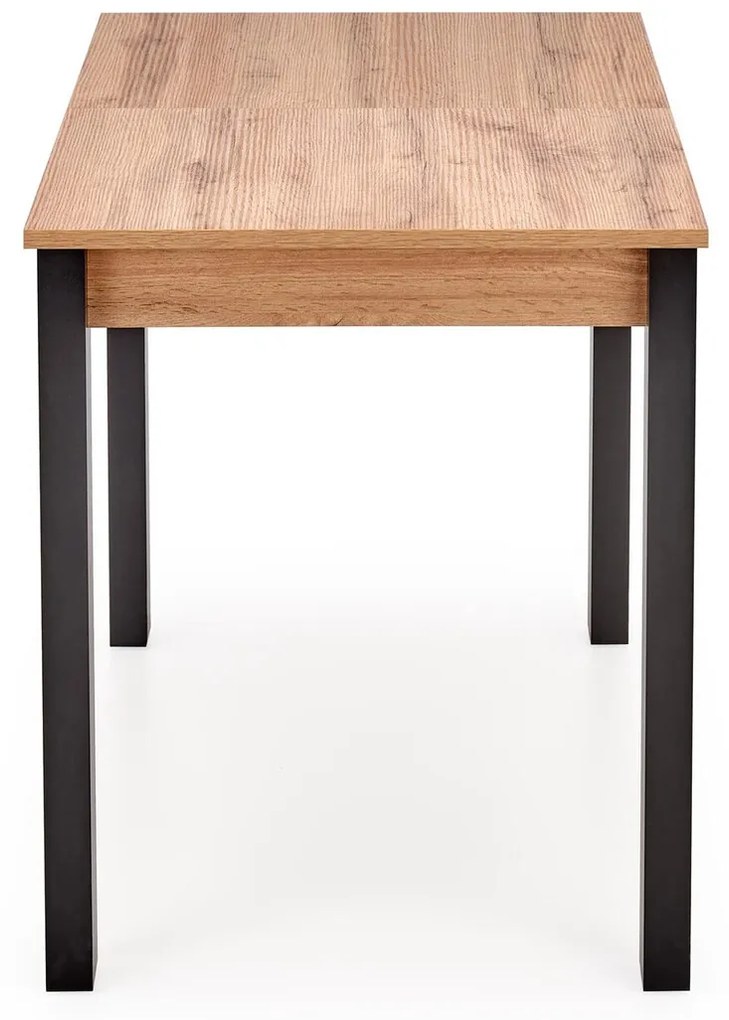 Τραπέζι Houston 1208, Wotan δρυς, Μαύρο, 75x60x100cm, 24 kg, Επιμήκυνση, Πλαστικοποιημένη μοριοσανίδα | Epipla1.gr