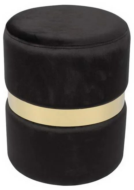 Σκαμπό Βοηθητικό Tommy Ε7037,1 D.35x43cm Gold-Black Metal, Fabric